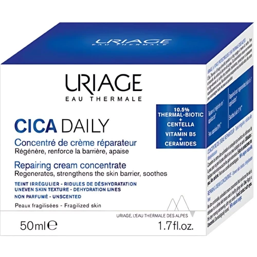Uriage Cica Daily krem-koncentrat odbudowujący, 50 ml - Do skóry wrażliwej, osłabionej przez czynniki zewnętrzne - 1