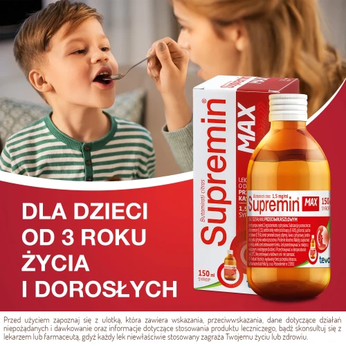 Supremin Max syrop, 150 ml - Zmniejsza częstość i natężenie kaszlu poprzez hamowanie odruchu kaszlowego - 6