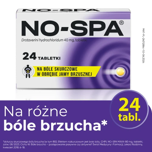No-Spa, 40 mg, 24 tabletki - Zmniejsza ból i bolesne skurcze  - 1