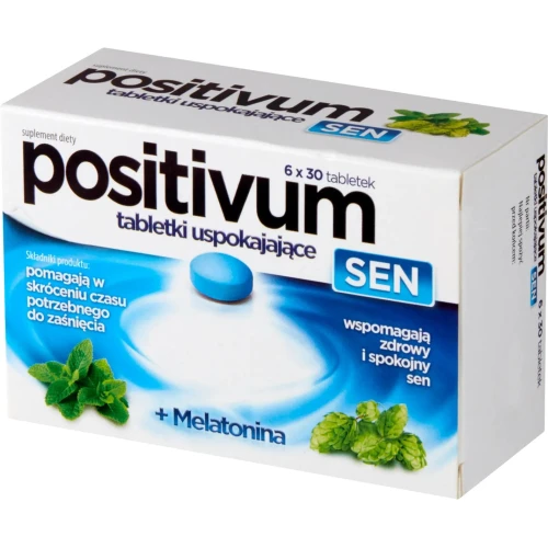 Positivum Sen, 180 tabletek - Z dodatkiem melatoniny, która wspomaga zdrowy i spokojny sen - 1