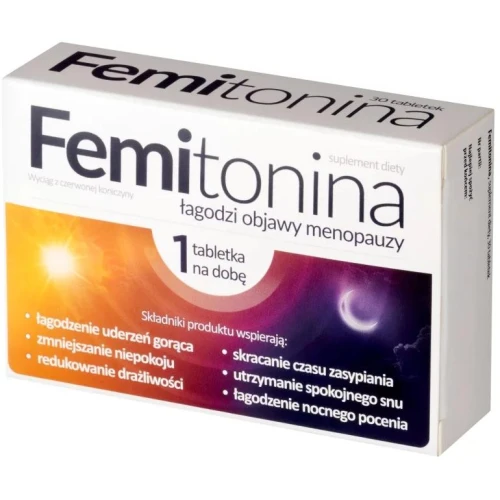 Femitonina, 30 tabletek - Suplement diety z soją i czerwoną koniczyną - 1