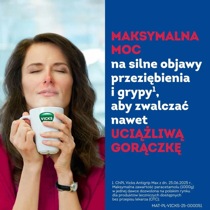 Vicks AntiGrip Max granulat do sporządzania roztworu doustnego, 14 saszetek - Do stosowania  leczeniu objawowym infekcji, takich jak grypa i przeziębienie - 2