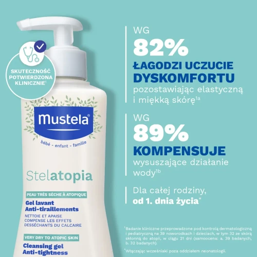 Mustela Stelatopia żel do mycia, 500ml - Dla skóry skłonnej do atopii - 2