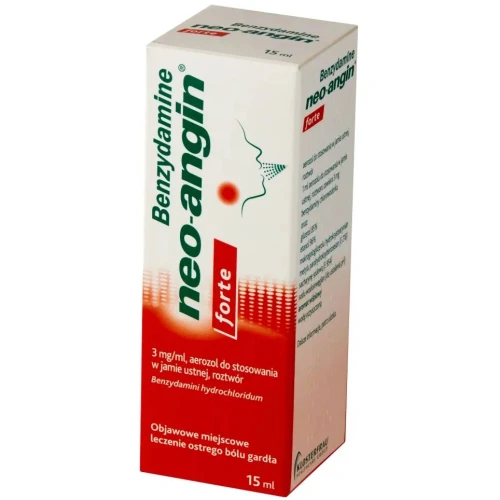Neo-angin Benzydamine Forte aerozol do stosowania w jamie ustnej, 15 ml - Do stosowania w objawowym miejscowym leczeniu ostrego bólu gardła - 2