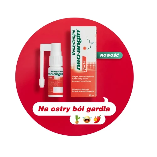Neo-angin Benzydamine Forte aerozol do stosowania w jamie ustnej, 15 ml - Do stosowania w objawowym miejscowym leczeniu ostrego bólu gardła - 3