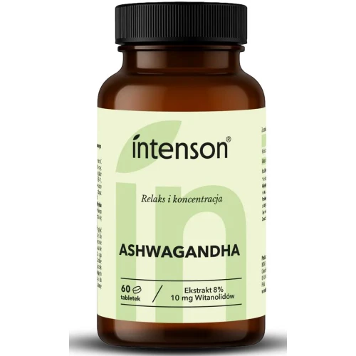 Intenson Ashwagandha, 60 tabletek - Wspierające zdrowie psychiczne, fizyczne oraz zdolność radzenia sobie ze stresem - 1