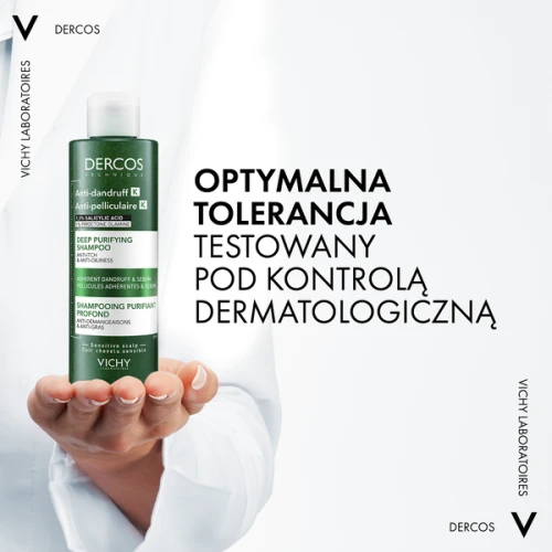 Vichy Dercos Anti Dandruff K oczyszczający szampon przeciwłupieżowy, 250 ml - Eliminuje widoczny łupież i nadmierny łojotok, koi skórę głowy - 4