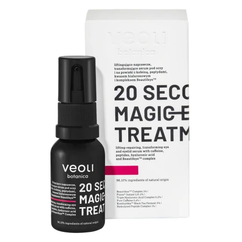 Veoli Botanica 20 Seconds Magic Eye Treatment Serum pod oczy, 15 ml - Natychmiastowy efekt liftingu, rozświetla i nawilża skórę