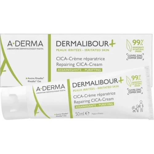 A-Derma Dermalibour+ Cica krem regenerujący, 50 ml - Oczyszcza, łagodzi podrażnienia, przyspieszając proces regeneracji skóry