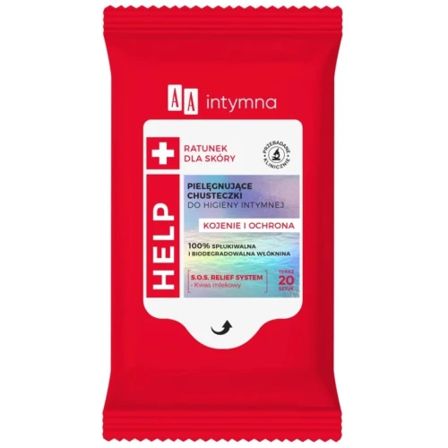 AA Intymna Help Chusteczki do higieny intymnej, 20 sztuk - Do codziennej pielęgnacji okolic intymnych