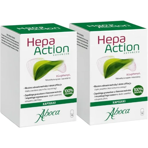 Aboca Hepa Action Advanced, 30 + 30 kapsułek - Wsparcie wątroby, detoksykacji organizmu  i metabolizmu tłuszczów