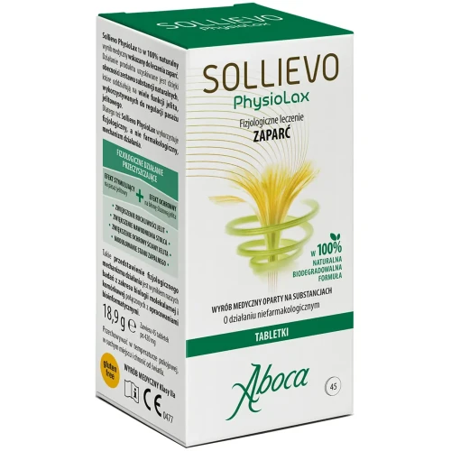 Aboca Sollievo Physiolax, 45 tabletek  - Ziołowe tabletki fizjologicznie leczące zaparcia