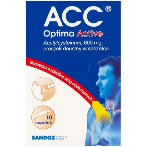 ACC Optima Active 600 mg Proszek doustny, 10 saszetek - Lek wykrztuśny