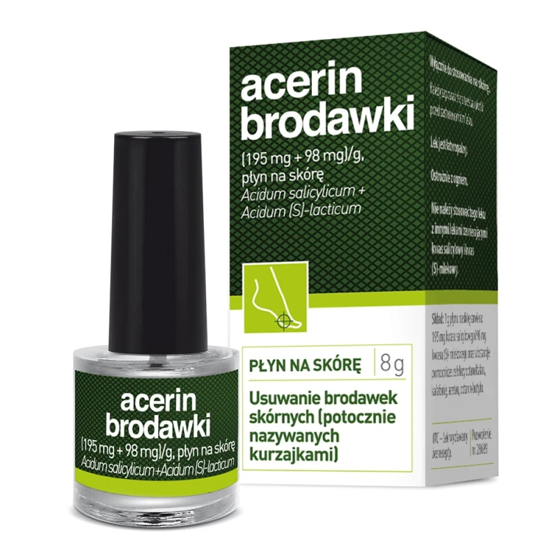 Acerin Brodawki, płyn na skórę, 8 g - Płyn na kurzajki