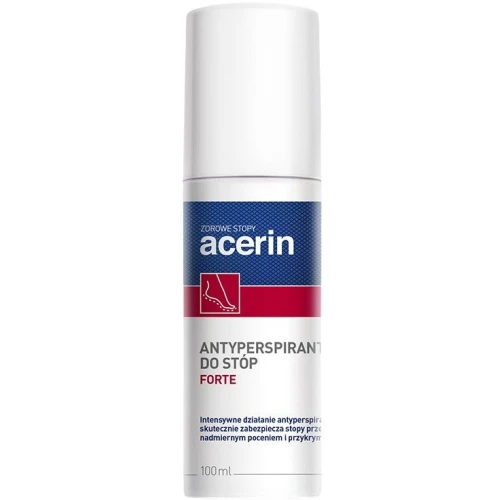 Acerin Forte, antyperspirant do stóp, spray 100 ml - Ochrona przed potliwością i nieprzyjemnym zapachem z formułą antybakteryjną