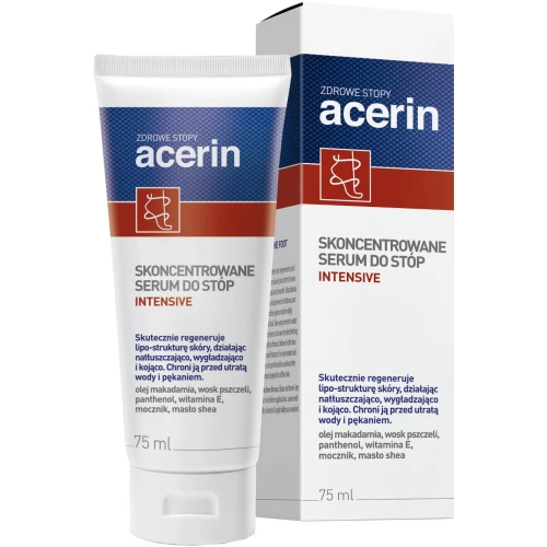 Acerin Intensive, skoncentrowane serum do stóp, 75 ml - Natłuszcza, wygładza i koi –intensywna kuracja regenerująca