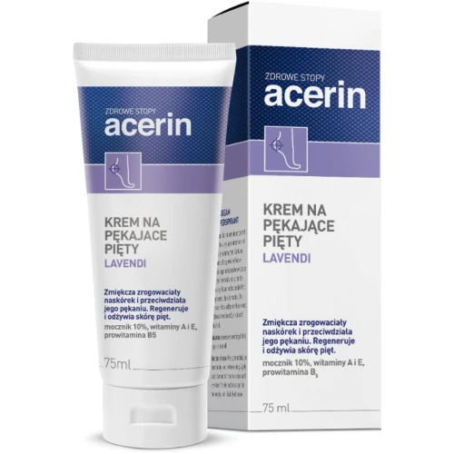 Acerin Lavendi krem na pękające pięty, 75 ml - Z mocznikiem 10% – intensywna regeneracja i zmiękczanie suchej skóry pięt