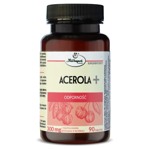 Acerola+, 90 tabletek - Źródło naturalnej witaminy C