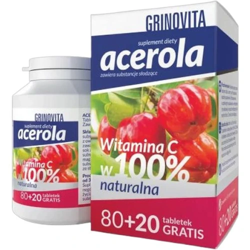 Acerola Grinovita, 100 tabletek do ssania