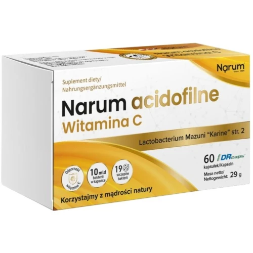 Narum Acidofilne Witamina C, 60 kapsułek - Witamina C z kompleksem bakterii probiotycznych