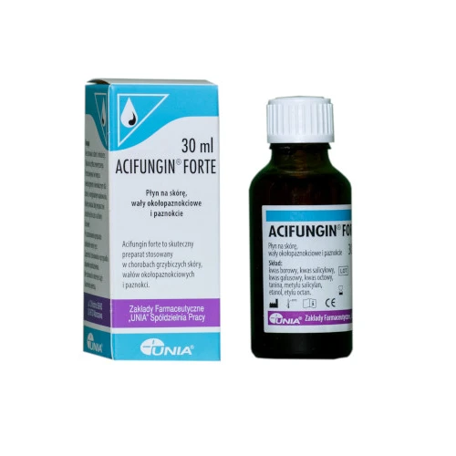 Acifungin Forte, 30 ml  - Stosowany w chorobach grzybiczych skóry, wałów okołopaznokciowych i paznokci
