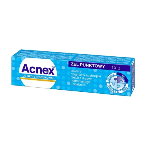 Acnex żel punktowy do skóry trądzikowej, 15 g - Z olejkiem z drzewa herbacianego