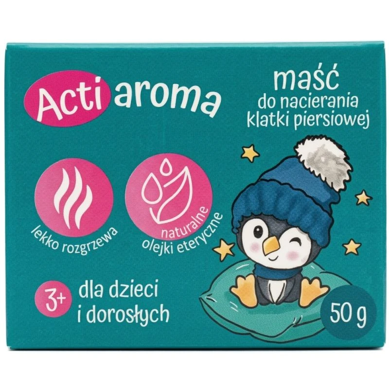Actiaroma Maść  do nacierania klatki piersiowej, 50 g  - Maść nawilżająco-kojąca dla dorosłych i dzieci