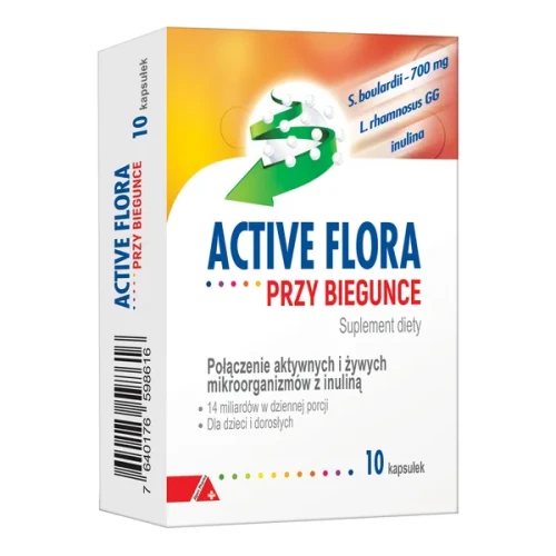 Active Flora przy biegunce, 10 kapsułek - Żywe kultury bakterii dla dzieci i dorosłych