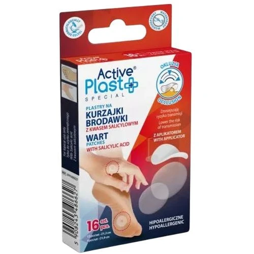 ActivePlast Special na kurzajki i brodawki, 16 plastrów - Wodoodporne z kwasem salicylowym