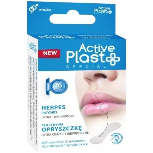 Active Plast na opryszczkę, 16 plastrów - Przezroczyste z aplikatorem o średnicy 15 mm