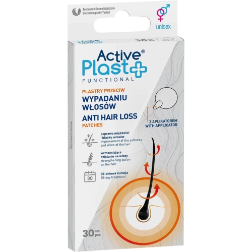 Active Plast przeciw wypadaniu włosów, 30 plastrów - 30-dniowa kuracja, która przywraca włosom gęstość i miękkość