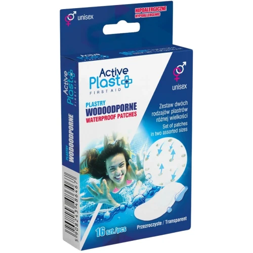 Active Plast Wodoodporne, 16 plastrów - Ochrona ran, nawet podczas kontaktu z wodą