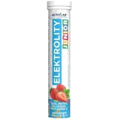 Activlab Elektrolity Junior o smaku truskawkowym, 20 tabletek musujących - Wspiera nawodnienie organizmu