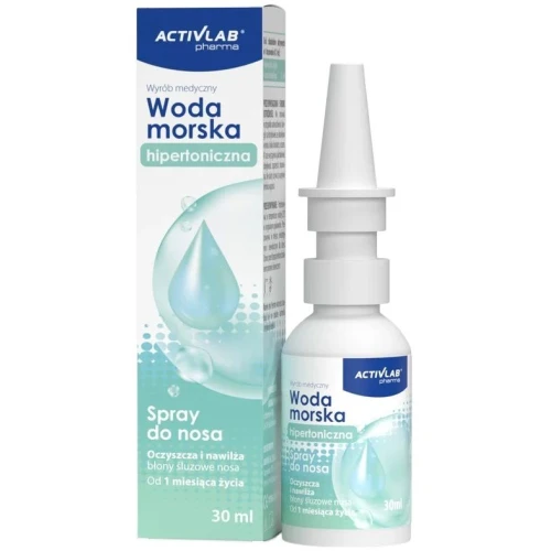 ActivLab Pharma Woda morska hipertoniczna, 30 ml - Ulga w katarze i obrzęku nosa bez efektu przyzwyczajenia