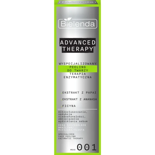 Bielenda Advanced Therapy Wyspecjalizowany peeling do twarzy terapia enzymatyczna - 001, 30 ml - Do skóry wrażliwej, mieszanej i tłustej z niedoskonałościami