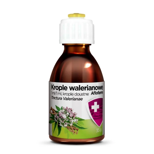 Krople Walerianowe Aflofarm 1 ml/1 ml, 35 g - Lek uspokajający i ułatwiający zasypianie