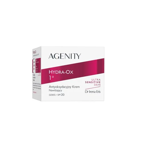 Agenity Hydra-Ox 1° Antyoksydacyjny krem nawilżający na dzień SPF20, 50 ml - Nawilżenie, redukcja drobnych zmarszczek, detoksykacja
