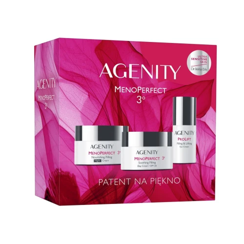 Agenity Menoperfect 3° Zestaw  Krem na dzień, 50 ml + Krem na noc, 50 ml + Krem pod oczy, 15 ml - Redukcja zmarszczek, wypełnienie i regeneracja skóry