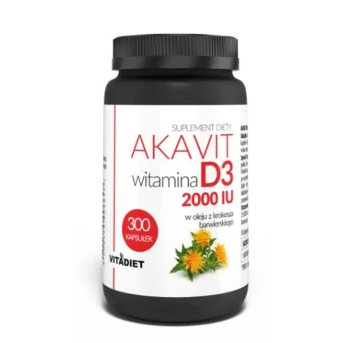 Akavit Witamina D3 2000 IU, 300 kapsułek - Witamina D w kapsułkach