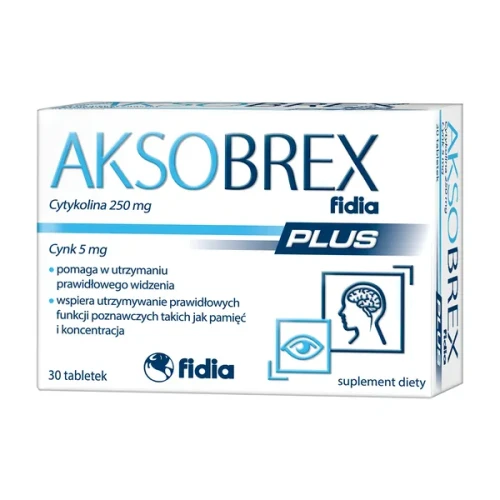 Aksobrex Fidia Plus, 30 tabletek - Kompozycja składników na pamięć i koncentrację