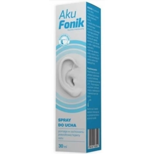 Akufonik, spray do czyszczenia uszu, 30 ml - Do codziennej higieny i pielęgnacji zewnętrznego przewodu słuchowego