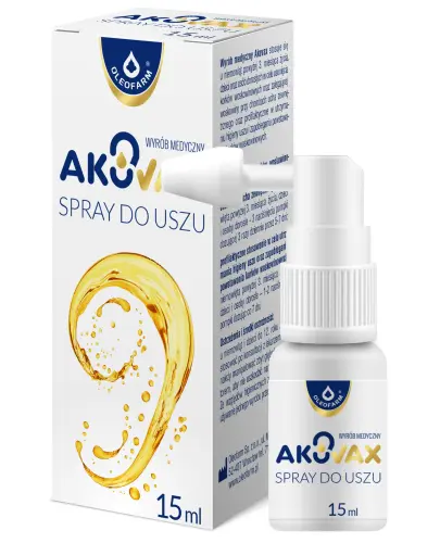Akuvax spray do uszu, 15 ml - Spray z oliwą oliwek, wspomaga usuwanie zalegającej woskowiny.