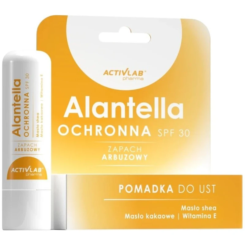 Alantella Ochronna pomadka do ust SPF 30, 4,9 g - Z masłem shea, masłem kakaowym i witaminą E