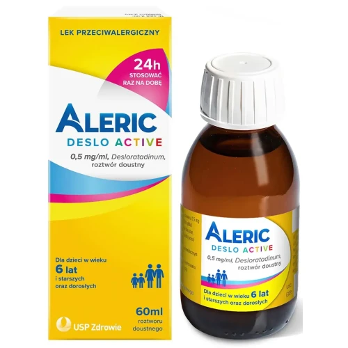 Aleric Deslo Active roztwór doustny, 60ml  - Z desloratadyną dla dorosłych, młodzieży i dzieci od 6. roku życia