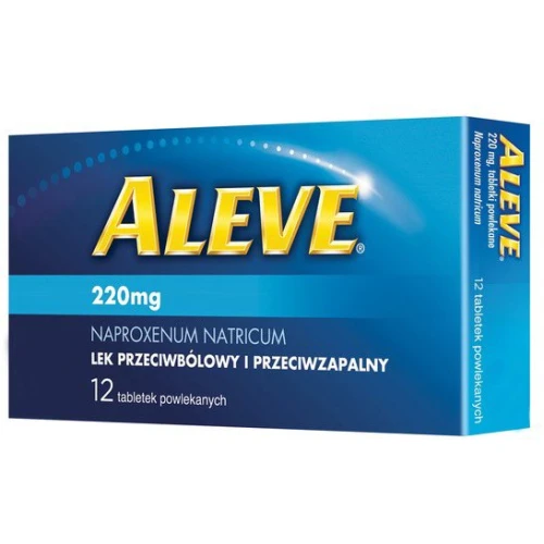 Aleve 220 mg, 12 tabletek - Na dolegliwości bólowe o małym i umiarkowanym nasileniu