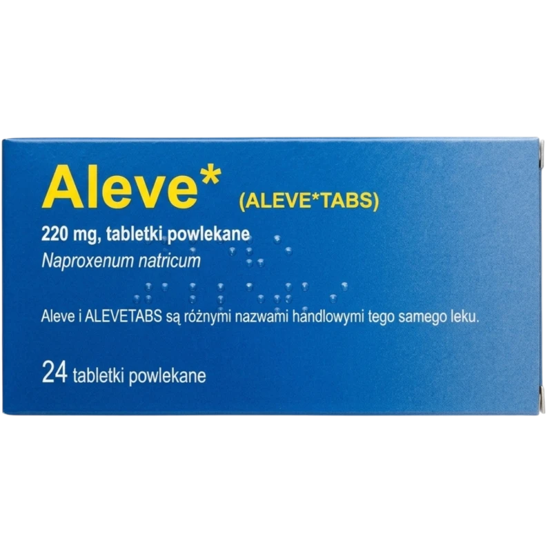 Aleve 220 mg, 24 tabletki powlekane Delfarma (import równoległy) - O działaniu przeciwbólowym, przeciwgorączkowym i przeciwzapalnym