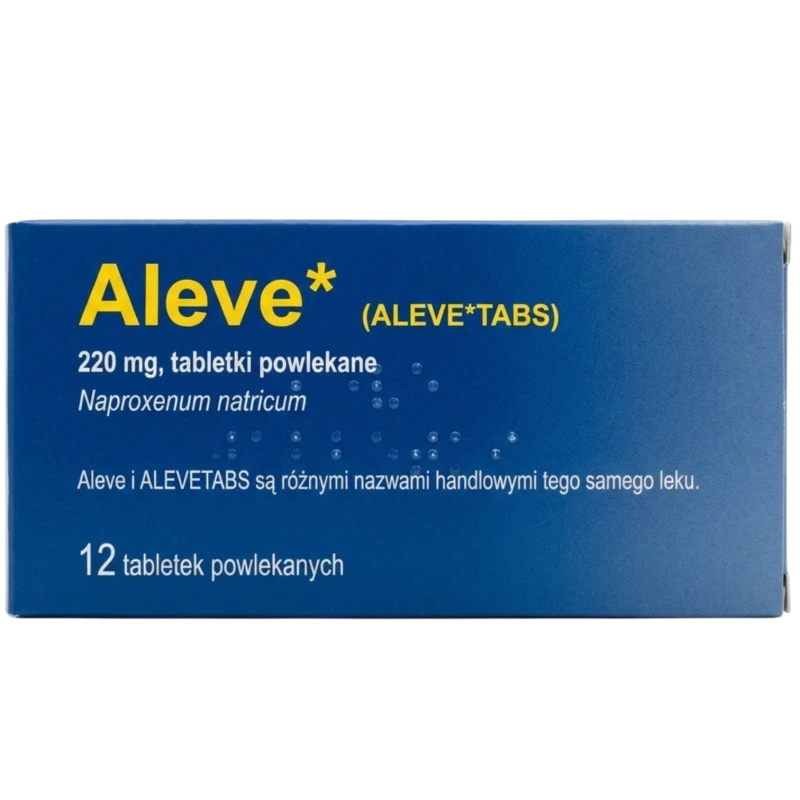 Aleve 220 mg, 12 tabletek powlekanych Delfarma (import równoległy) - O działaniu przeciwbólowym, przeciwgorączkowym i przeciwzapalnym