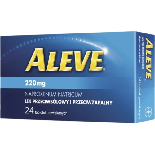 Aleve 220 mg, 24 tabletki - Z naproxenem o działaniu przeciwbólowym, przeciwgorączkowym i przeciwzapalnym