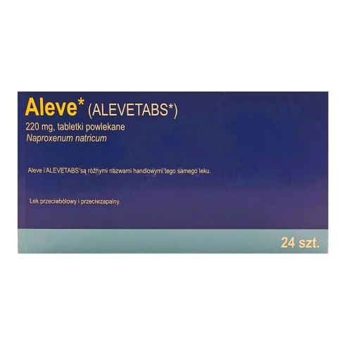 Aleve 220 mg,  24 tabletki powlekane - O działaniu przeciwbólowym, przeciwgorączkowym i przeciwzapalnym