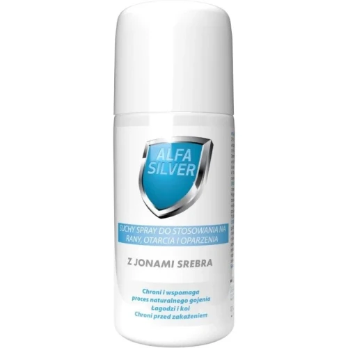 Alfasilver suchy spray z jonami srebra, 100 ml - Przyspiesza gojenie ran i chroni przed zakażeniem